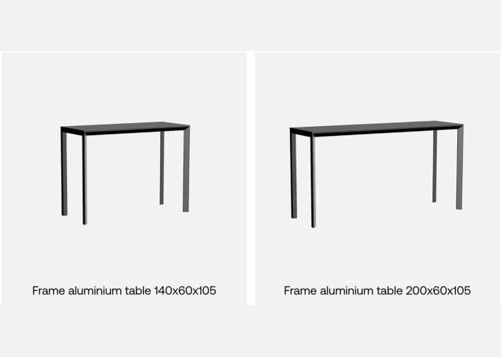 Table haute H 105 en aluminium et HPL 2 tailles...