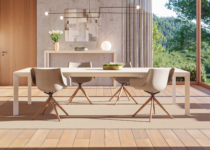 Table de repas design en aluminium et HPL 3...
