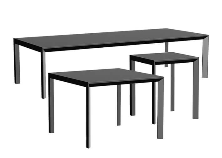 Table de repas design en aluminium et HPL 3...