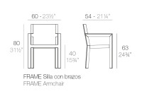 Set de 2 fauteuils de table design en polyéthylène - Frame par Vondom