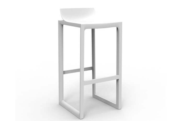 Set de 2 tabourets hauts extérieur noir blanc...