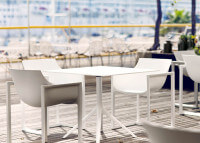 Set de 2 fauteuils de table noir blanc beige Wall Street Vondom