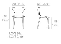 Set de 4 chaises d'extérieur empilables coloris au choix - Love Vondom