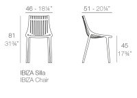 Set de 4 chaises de jardin empilables 5 coloris - Ibiza par Vondom