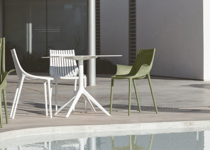 Set de 4 chaises de jardin empilables 5 coloris...