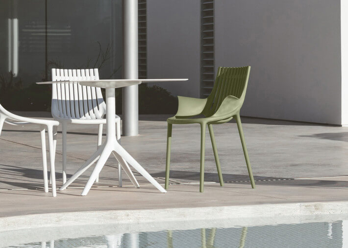 Set de 4 fauteuils de table empilables 5...