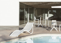 Set de 4 transats design en polypropylène blanc beige ou taupe - Ibiza par Vondom