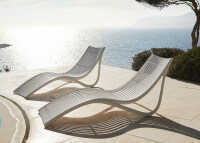 Set de 4 transats design en polypropylène blanc beige ou taupe - Ibiza par Vondom