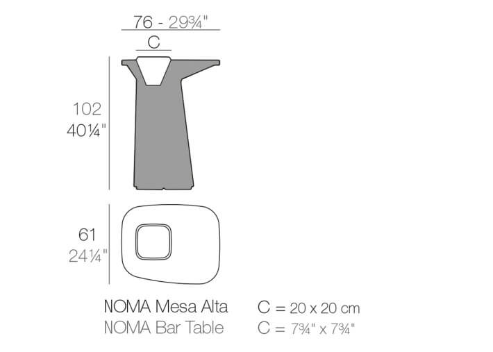 Table de bar d'extérieur avec ou sans seau à...