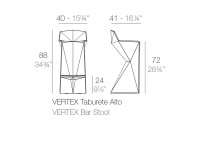 Tabouret de bar original mat ou brillant - Karim Rashid Vertex Vondom