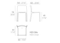 Set de 4 chaises d'extérieur empilables 4 coloris - Kes par Vondom