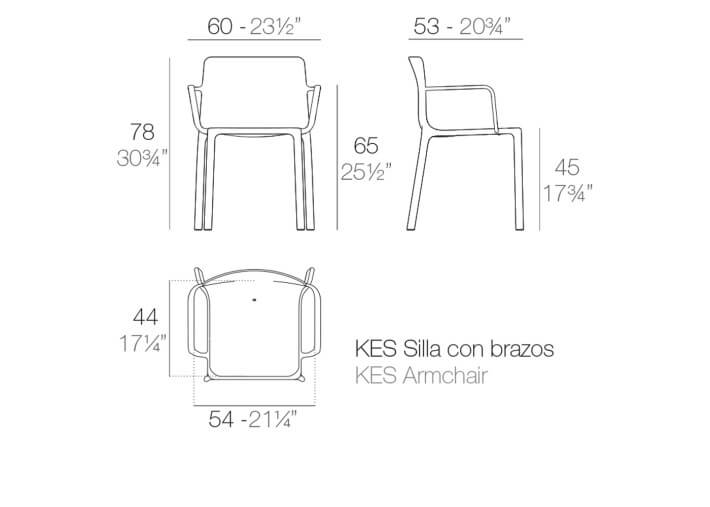 Set de 4 fauteuils de table avec accoudoirs...