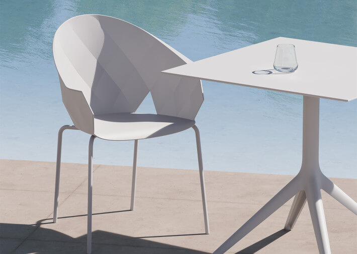 Set de 4 fauteuils de table d'extérieur noir...