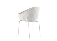 Set de 4 fauteuils de table d'extérieur noir blanc beige Vases par Vondom