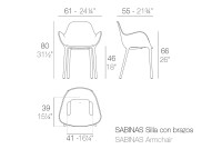 Set de 4 chaises empilables en polypropylène coloré - Sabinas Vondom