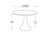 Table de jardin ronde en dekton 7 coloris Ø 108 - Dano Garden Art