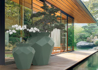 Pot de fleurs design en polyéthylène coloris au choix - Origami par Vondom