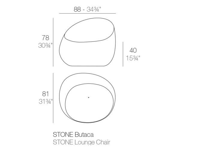 Fauteuil design forme galet extérieur en...