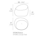 Fauteuil design forme galet extérieur en polyéthylène - Stone Vondom