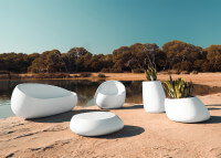 Fauteuil design forme galet extérieur en polyéthylène - Stone Vondom