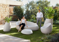 Fauteuil design forme galet extérieur en polyéthylène - Stone Vondom