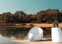 Fauteuil design forme galet extérieur en polyéthylène - Stone Vondom