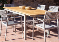 Table de repas de jardin extensible en teck - essential garden art