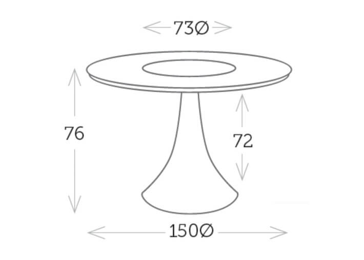 Table de repas ronde en verre - plateau...