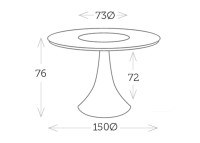 Table de repas ronde en verre - plateau tournant - fano garden art