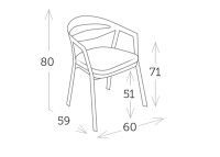Set de 4 chaises de repas d'extérieur blancs - La Vida par Garden Art