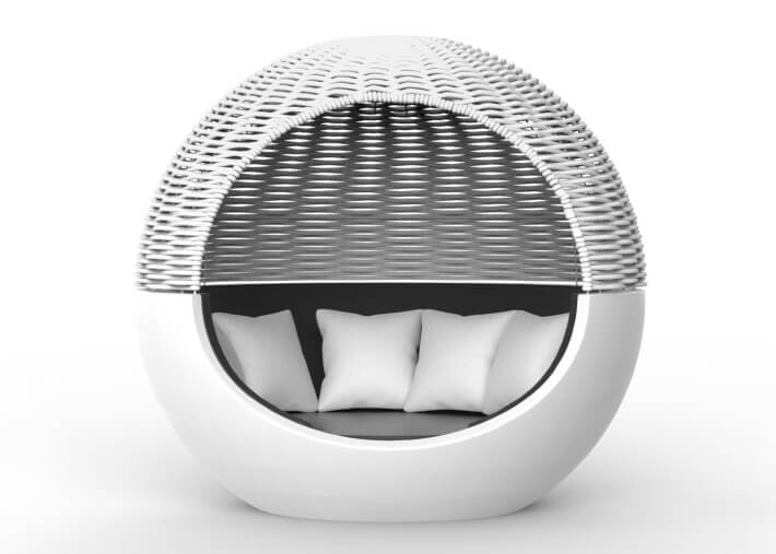 Daybed cocon original en polyéthylène et corde...