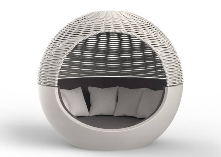 Daybed cocon original en polyéthylène et corde...