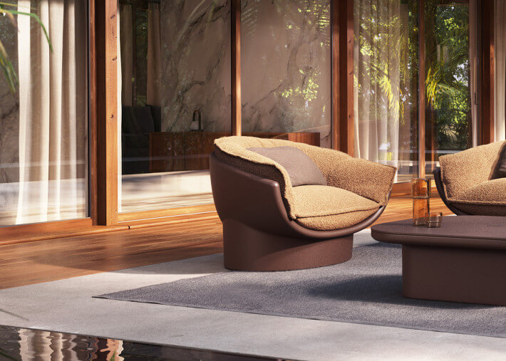 Fauteuil lounge design en polyéthylène par...