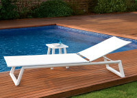 Set de 2 transats avec roulettes 4 coloris - themis par garden art
