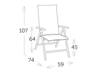 Fauteuil relax de jardin blanc taupe ou gris - York par Garden Art