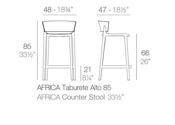 Set de 4 tabourets de bar empilables in/out 5...