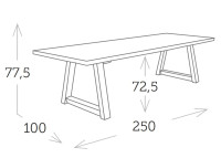 Table de jardin rectangle teck recycle l 250 ou 300 cm - kenya - garden art