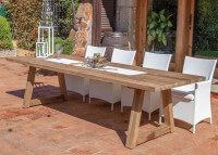Table de jardin rectangle teck recycle l 250 ou 300 cm - kenya - garden art