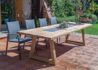Table de jardin rectangle teck recycle l 250 ou 300 cm - kenya - garden art