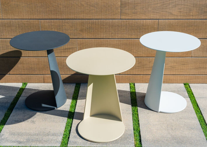 Table basse de jardin en aluminium 3 coloris -...