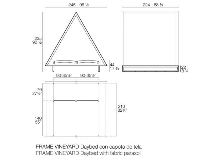 Daybed forme tipi avec toit en tissu Sunvision...
