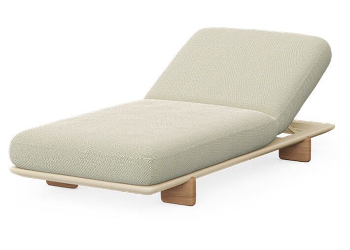 Transat design en iroko polyuréthane et tissu...
