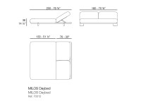 Daybed double en iroko polyuréthane et tissu au choix - Milos Vondom