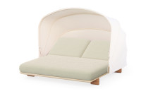 Daybed avec toit ouvrant en iroko polyuréthane et tissu - Milos Vondom