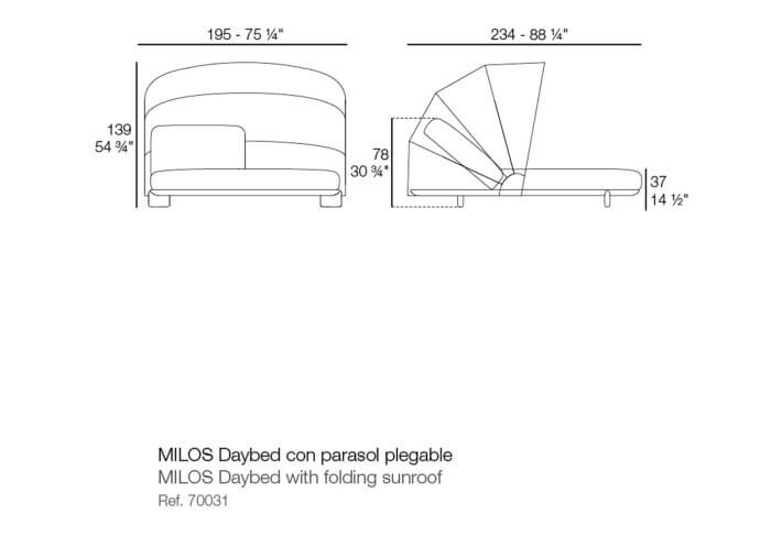 Daybed avec toit ouvrant en iroko polyuréthane...