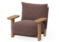 Fauteuil de jardin confortable en iroko et tissu au choix Milos Vondom