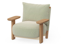 Fauteuil de jardin confortable en iroko et tissu au choix Milos Vondom