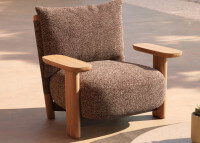 Fauteuil de jardin confortable en iroko et tissu au choix Milos Vondom