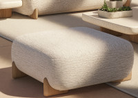Pouf confortable intérieur extérieur en iroko et tissu - Milos Vondom