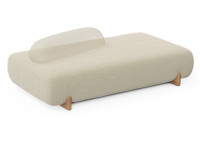 Pouf XL intérieur extérieur en iroko et tissu au choix - Milos Vondom